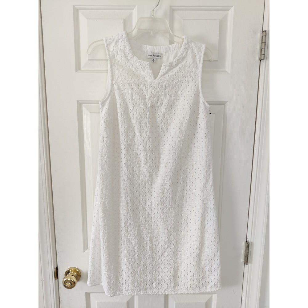 Kim Rogers White Eyelet Midi Dress